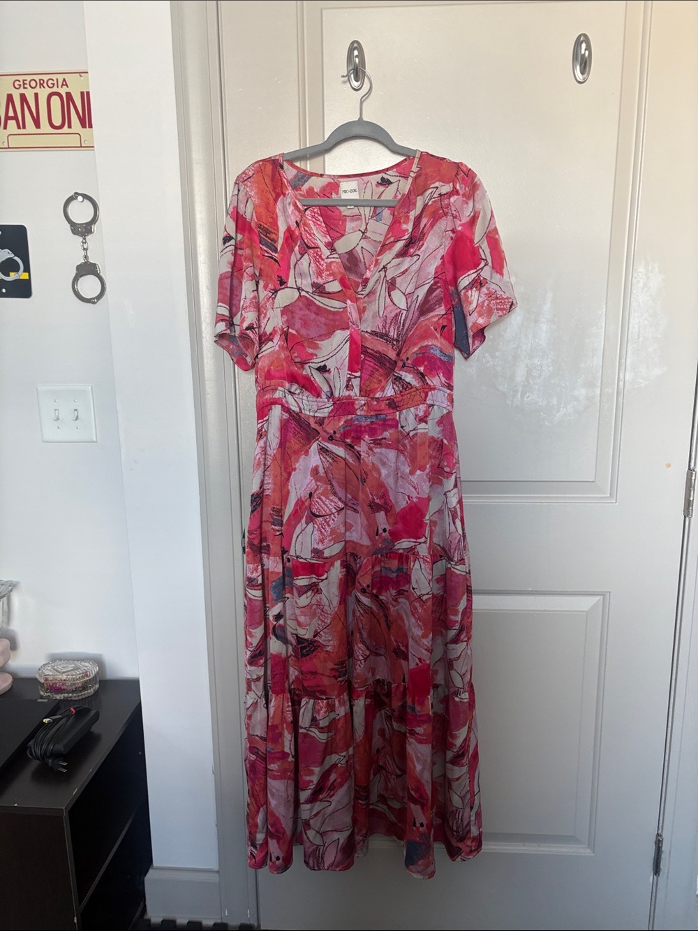 NIC+ZOE Pink & Coral Abstract Maxi Dress
